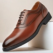 voordelige Formeel-Voor heren Oxfords PU Leder Ademend Comfortabel Anti-slip Gesp Zwart Bruin Herfst Winter