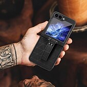 tanie Etui do telefonów Samsung-Etui na telefon do Samsung Galaxy Z Flip 6 Z Flip 5 Z Flip 4 Tylny pokrowiec Odporny na wstrząsy Retro PU skóra