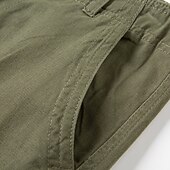 preiswerte Klassiker-Herren Cargo Shorts Kurze Hosen Shorts Kurze Hosen Sommer-Shorts Knopf Multi Pocket Glatt Komfort tragbar Knielänge Outdoor Sport Täglich Modisch Brautkleider schlicht Schwarz Khaki