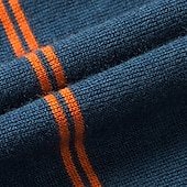 preiswerte Herren Elite Polo-Herren-Poloshirt aus Wolle, Strick, Polopullover, formell, Arbeit, Umlegekragen, langärmlig, modern, bequem, gestreift, Knöpfe, Streifen, Frühling, Frühling &amp; Herbst, normale Passform, Marineblau, Blau, Dunkelgrün, Braun, Polo