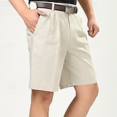 preiswerte Arbeitsshorts-Herren Shorts Kurze Hosen Chino Bermuda Shorts Kleid-Shorts Bermudas Arbeitsshorts Gefaltet Tasche Gerade geschnitten Glatt Atmungsaktiv Kein Eisen Knielänge Outdoor Casual Täglich Modisch