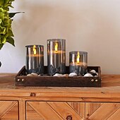 economico Luci di candela-3 pezzi di luci di candela a LED senza fiamma con telecomando - a batteria, bianco caldo, natale, matrimonio &amp;decorazioni per feste
