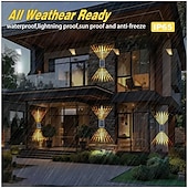 economico Applique per esterni-1/2 pz. luce solare da parete su e giù, lampada da parete esterna solare impermeabile IP65, luce solare per recinzione, cortile, giardino, garage, piscina, illuminazione per terrazza, decorazione