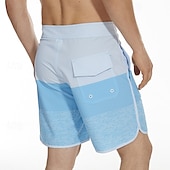baratos shorts de natação masculinos-Homens Roupa de banho Bermuda de Surf Shorts de Natação Calção Justo de Natação Riscas Estampas Abstratas Secagem Rápida Respirável Com Cordão Cintura elástica Férias Praia Havaiana Casual Azul Lago