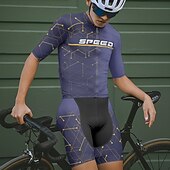 halpa Miesten vaatesarjat-Miesten Pyöräily jersey ja shortsit Lyhythihainen Maastopyöräily Maantiepyöräily Laivaston sininen Pyörä Spandex Urheilu Kirjain ja numero Vaatetus
