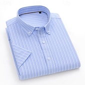 economico camicie oxford da uomo-Per uomo Camicie Camicia abbottonata Camicia Oxford Camicia non stirabile Camicia a righe Matrimonio Esterno Verde chiaro Blu Viola chiaro Arancione Manica lunga Colletto alla francese Estate