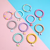 voordelige Feest benodigdheden-5 stuks schattige zonnebloem, regenboog bedel kralen eenhoorn zonnebloem regenboog armbanden set