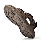 voordelige Casual sandalen-Bruine sportsandalen voor heren met verstelbare klittenbandsluitingen, ademend ontwerp en duurzame zool voor buiten, wandelen en casual zomerkleding