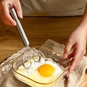 お買い得  キャンプキッチン-耐久性のあるステンレススチール製小麦粉ケーキミキサー - 屋外用ハンドクランク泡立て器で、長持ちするベーキングと調理に
