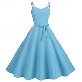 economico Vestiti-Retrò Vintage Anni 1950 Vestito Abito Swing Per donna Carnevale Mascherata Abbigliamento quotidiano Addio al Nubilato Adulti Vestito Abiti per il ritorno