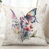 cheap Floral &amp; Plants Style-Rustic Floral Decorative Toss Pillows Cover 1PC Soft Square Couch Cushion Case Pillowcase for Bedroom Livingroom Sofa Chair