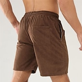 economico Pantaloncini casual-Per uomo Pantaloncini Pantaloncini estivi Pantaloncini casual Pantaloncini di velluto a coste Tasche A cordoncino Vita elastica Liscio Comfort Traspirante Breve Esterno Da mare Sport Informale Nero