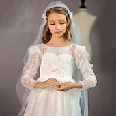 levne Dívčí květinové šaty-Šaty pro květinovou družičku Dívčí Formální šaty Princeznovské šaty Šaty pro první přijímání Svatební Oblečení Formální Svatebnívečírek Princeznovské Sladký Vánoce Karneval Nabírané šaty Pevná barva