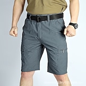 baratos Clássico-Homens Shorts táticos Bermuda Cargo Calção Bermudas Cintura elástica Bolso Com Zíper Tecido Prova-de-Água Secagem Rápida Comprimento do joelho Ao ar livre Casual Acampar e Caminhar Esportes Moda