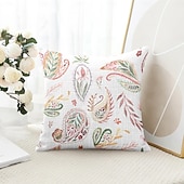 billige blomster- og plantestil-Blomster dekorative toss puter dekke 1PC myk firkantet sofa putevar putevar soverom stue sofa stol
