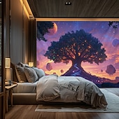 Недорогие Дерево жизни гобелен-Гобелен с мандалой Древо Жизни настенное искусство большой гобелен фреска декор фотографический фон плед занавеска для дома спальни и гостиной