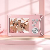 abordables Cámara y fotografía-Cámara de vídeo digital compacta de bolsillo para cine, con enfoque automático, 64 MP, 4K, detección de rostros, zoom de 18x de 2,4 pulgadas, batería recargable de 650 mAh