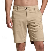 baratos shorts de trabalho-Homens Calção Shorts Chino Bermudas Shorts de trabalho Perna reta Tecido Pavio Humido Vestível Comprimento do joelho Ao ar livre O negócio Diário Moda Roupa de rua Preto Branco Micro-Elástica