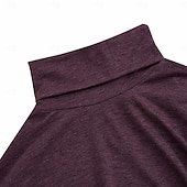abordables camisetas basicas-Hombre Camiseta superior Camisa de manga larga Jersey de cuello alto simulado Manga Larga Cuello Alto Cuello de pila Invierno Primavera &amp; Otoño Color sólido Diario Casual Estilo callejero Cuello Alto