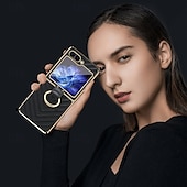 お買い得  サムスン用ケース-電話 ケース 用途 サムスンのギャラクシー Zフリップ6 Z Flip 5 Z Flip 4 Z Flip 3 バックカバー バンカーリング 耐衝撃 レトロ風 PUレザー