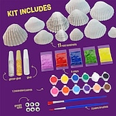 abordables Articles de fête-kit de peinture de coquillages pour enfants - arts &amp;cadeaux d&#039;artisanat pour garçons et filles - kits d&#039;activités d&#039;artisanat de Pâques - jouets cadeaux d&#039;activités artistiques créatives pour les 6 7