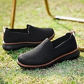 billige Sneakers til herrer-slip-on strikkede joggesko for menn, pustende mesh-overdel med komfortabel passform, uformelle lette sko for hverdags- og utendørsaktiviteter