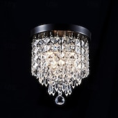 cheap Unique Chandeliers-Crystal Chandelier LED Round Ceiling Light with LED Brightness Hall Lights 110-240V