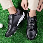 economico Scarpe da Golf da Uomo-scarpe da golf bianche da uomo con sistema di allacciatura Boa, suola chiodata, tomaia traspirante per comfort e stabilità sul campo da golf