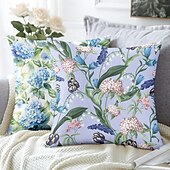 baratos estilo floral e plantas-Capa Decorativa de Almofadas Florais 1PC Capa de Almofada Quadrada Macia para Sofá do Quarto Sala de Estar