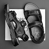voordelige Casual sandalen-Bruine sportsandalen voor heren met verstelbare klittenbandsluitingen, ademend ontwerp en duurzame zool voor buiten, wandelen en casual zomerkleding
