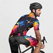 halpa Miesten vaatesarjat-Miesten Pyöräily jersey ja shortsit Graffiti Lyhythihainen Pyörä Liikunta-asut 3 takataskulla Maastopyöräily Maantiepyöräily Etuvetoketju Hikeä siirtävä Mukava Hengittävä Urheilu Musta Keltainen