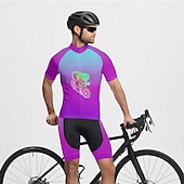 abordables Maillots pour hommes-Homme Maillot Velo Cyclisme Manche Courte Cyclisme Tee-shirt Maillot avec 3 poches arrière VTT Vélo tout terrain Respirable Séchage rapide Conception anatomique Mèche Bleu Violet Vert Dégradé Des