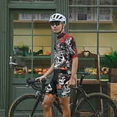 economico Maglie da uomo-Per uomo Maglia da Ciclismo Teschio Manica Corta Bicicletta Maglietta Maglia con 3 tasche posteriori Mountain Bike MTB Asciugatura Rapida Design Anatomico Assorbente Traspirante Gli sport Nero Viola