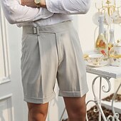abordables Shorts de costume-Homme Robe Short Short d&#039;été Short de travail Shorts décontractés Poche Plein Confort Court Formel Soirée Travail Mode Style classique bleu marine Abricot Micro-élastique