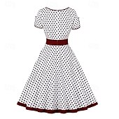 cheap Dresses-Retro Vintage 1950s Dress Swing Dress Polka Dot Women&#039;s Carnival Masquerade Daily Wear Bachelorette Party Adults&#039; Dress Homecoming Dresses