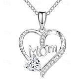 cheap Party Supplies-1pc Heart-shaped Lettering Necklace, Ideal Gifts for Mother&#039;s Day, Black Friday, Thanksgiving, Christmas, Valentine&#039;s Day, Anniversary, Birthday, and Shopping Festival Gifts for Mom, Wife, Best Friend