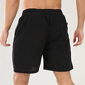 economico Pantaloncini casual-Per uomo Pantaloncini Pantaloncini estivi Pantaloncini casual Pantaloncini di velluto a coste Tasche A cordoncino Vita elastica Liscio Comfort Traspirante Breve Esterno Da mare Sport Informale Nero