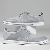 cheap Men&#039;s Sneakers-Men&#039;s Lightweight Breathable Mesh Lace-Up Sneakers – Casual Walking Shoes with Airy Design for Summer, Travel &amp; Everyday Comfort