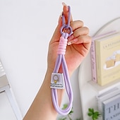 cheap Other Phone Case-1pc Short Colorful Braided Mobile Phone Rope Decorative Fashion Camera Anti-Loss Rope Mobile Phone Rope Bag Accessories Keychain Suitable for Daily Decoration Travel and Vacation
