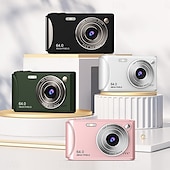 abordables Cámara y fotografía-Cámara de vídeo digital compacta de bolsillo para cine, con enfoque automático, 64 MP, 4K, detección de rostros, zoom de 18x de 2,4 pulgadas, batería recargable de 650 mAh