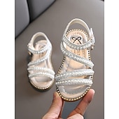 cheap Flower Girl-Pearl-Strap Sandals for Girls – Stylish Wedding Footwear for Flower Girls