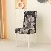 abordables Funda para silla de comedor-Funda para silla de comedor, súper ajustada, elástica, extraíble, lavable, corta, funda protectora para silla de comedor, funda para asiento para hotel, comedor, ceremonia, banquete, fiesta de bodas