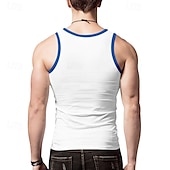 billiga Gym-toppar-Herr Linne Undertröjor Ärmlös tröja Ärmlös Rund hals Sommar Slät Mode Designer Muskel Utomhus Utekväll Gym Svart Vit Rubinrött Topp t-shirt för män