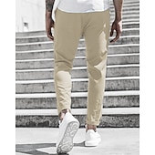 economico Chino-Per uomo Pantaloni Chino Pantaloni corti Pantaloni casual Bottoni Tasche Liscio Comfort Formale Feste Ufficio Di tendenza Classico Verde militare Nero Media elasticità