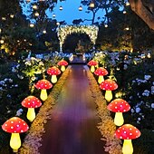 abordables Luces de cuerda solar-1 cadena de luces solares para exteriores con forma de hongo rojo, resistente al agua, para montar en el suelo, para patio, jardín, césped, camino, decoración de ambiente festivo para bodas