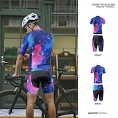 halpa Miesten vaatesarjat-Miesten Pyöräily jersey ja shortsit Graffiti Lyhythihainen Pyörä Liikunta-asut 3 takataskulla Maastopyöräily Maantiepyöräily Etuvetoketju Hikeä siirtävä Mukava Hengittävä Urheilu Musta Keltainen