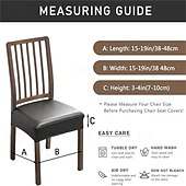 cheap Chair Cover-WaterProof PU Leather Dining Room Chair Cover Seat Covers Elastic Stool Covers Durable Dust-proof Cushion Cover for Home Hotel