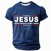 ieftine Tricouri cu credință-Paște Bărbați Iisus creştin Tricou Manșon scurt Tricou Tipărire 3D Stil Nautic Cămașă Designer Casual Petrecere Concediu Negru Albastru piscină Trifoi Vară Primăvară Îmbrăcăminte S M L XL XXL XXXL