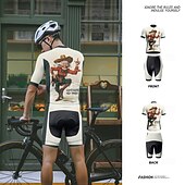 halpa Miesten vaatesarjat-Miesten Pyöräily jersey ja shortsit Lyhythihainen Maastopyöräily Maantiepyöräily Kerma Piirretty Pyörä Spandex Urheilu Piirretty Vaatetus