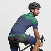 halpa Miesten vaatesarjat-Miesten Pyöräily jersey ja shortsit Lyhythihainen Maastopyöräily Maantiepyöräily Laivaston sininen Pyörä Spandex Urheilu Geometrinen Kirjain ja numero Vaatetus